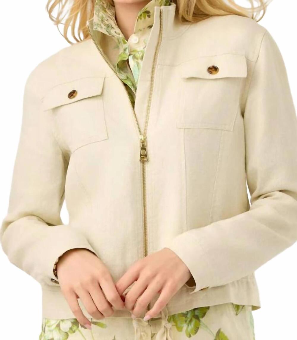 NEW SPARTINA 449 grace linen jacket in flax medium beige